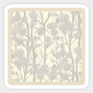 Taupe Thistle Flowers Sticker